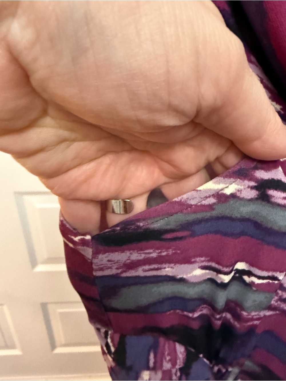 Axcess Magenta and Navy Striped Cowl-Neck Midi Dress - Picture 3 of 6